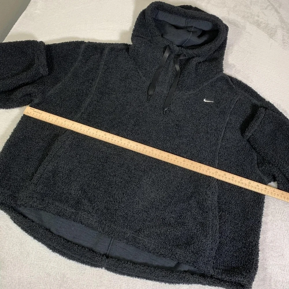 Nike Therma-FIT Hoodie Womens 2X Black High Pile Fleece Pullover DN6435-010